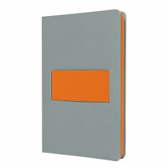 Cover Notizbuch Linescape A5 hellgrau/neon-orange