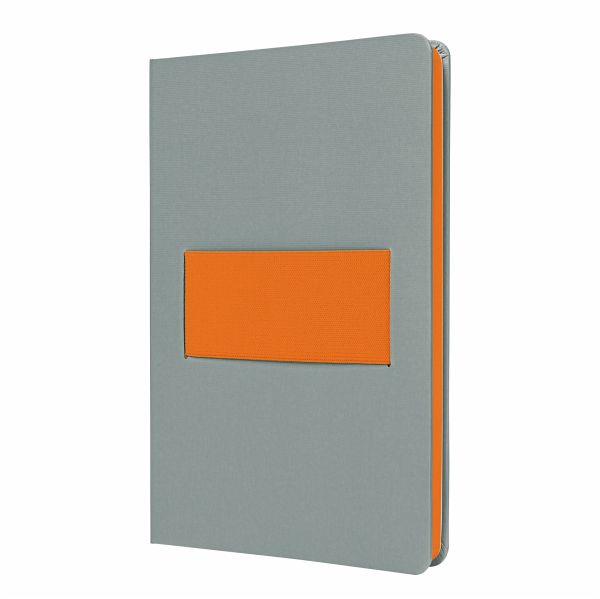 Notizbuch Linescape A5 hellgrau/neon-orange