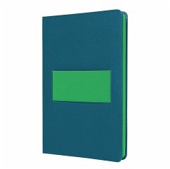 Cover Notizbuch Linescape A5 mittelblau/neon-grün