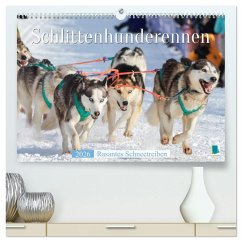 Schlittenhunderennen: Rasantes Schneetreiben (hochwertiger Premium Wandkalender 2026 DIN A2 quer), Kunstdruck in Hochglanz