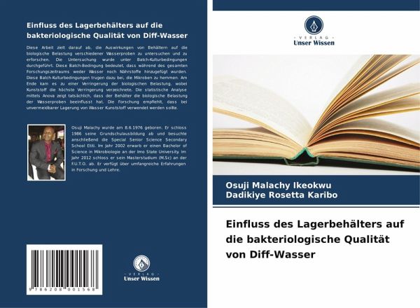 Einfluss des Lagerbehälters auf die bakteriologische Qualität von Diff-Wasser