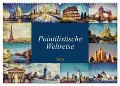 Cover Pointilistische Weltreise (Wandkalender 2026 DIN A2 quer), CALVENDO Monatskalender
