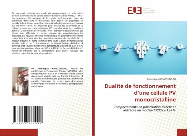 Dualité de fonctionnement d'une cellule PV monocristalline Dualité de fonctionnement d'une cellule PV monocristalline