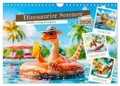 Cover Dinosaurier Sommer - Urzeitlich witzige Strandparty (Wandkalender 2026 DIN A4 quer), CALVENDO Monatskalender