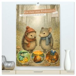 Cover Ein Jahr zum Einkuscheln - Tierische Wohlfühlwelten für jede Jahreszeit (hochwertiger Premium Wandkalender 2026 DIN A2 hoch), Kunstdruck in Hochglanz