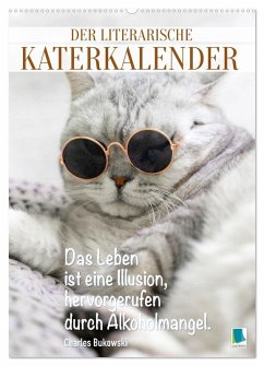 Der literarische Katerkalender (Wandkalender 2026 DIN A2 hoch), CALVENDO Monatskalender