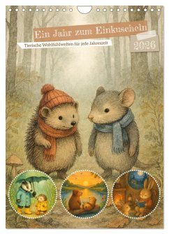 Cover Ein Jahr zum Einkuscheln - Tierische Wohlfühlwelten für jede Jahreszeit (Wandkalender 2026 DIN A4 hoch), CALVENDO Monatskalender