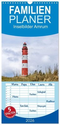 Familienplaner 2026 - Inselbilder Amrum mit 5 Spalten (Wandkalender, 21 x 45 cm) CALVENDO
