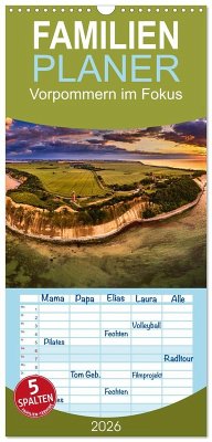 Familienplaner 2026 - Vorpommern im Fokus mit 5 Spalten (Wandkalender, 21 x 45 cm) CALVENDO