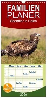 Familienplaner 2026 - Seeadler in Polen mit 5 Spalten (Wandkalender, 21 x 45 cm) CALVENDO