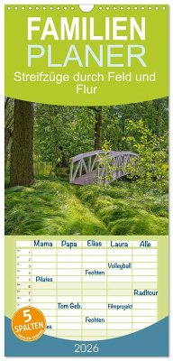 Cover Familienplaner 2026 - Streifzüge durch Feld und Flur mit 5 Spalten (Wandkalender, 21 x 45 cm) CALVENDO