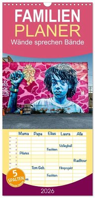 Cover Familienplaner 2026 - Wände sprechen Bände mit 5 Spalten (Wandkalender, 21 x 45 cm) CALVENDO