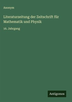 Cover Literaturzeitung der Zeitschrift für Mathematik und Physik