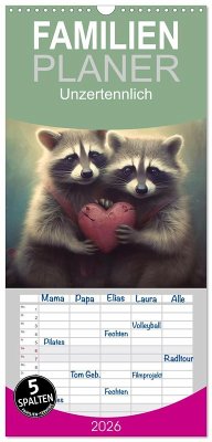 Cover Familienplaner 2026 - Unzertennlich mit 5 Spalten (Wandkalender, 21 x 45 cm) CALVENDO