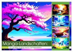 Cover Manga-Landschaften: Ein visueller Ausflug durch Fantasiewelten (Wandkalender 2026 DIN A2 quer), CALVENDO Monatskalender