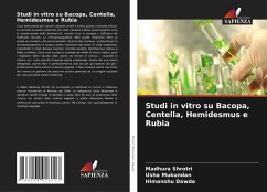 Cover Studi in vitro su Bacopa, Centella, Hemidesmus e Rubia