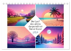 Cover Der Lauf des Jahres dargestellt mit Naiver Kunst (Tischkalender 2026 DIN A5 quer), CALVENDO Monatskalender