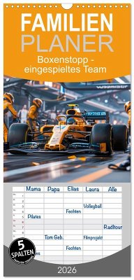 Familienplaner 2026 - Boxenstopp - eingespieltes Team mit 5 Spalten (Wandkalender, 21 x 45 cm) CALVENDO