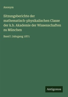 Cover Sitzungsberichte der mathematisch-physikalischen Classe der k.b. Akademie der Wissenschaften zu München