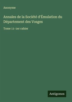 Cover Annales de la Société d'Émulation du Département des Vosges