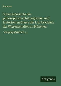 Cover Sitzungsberichte der philosophisch-philologischen und historischen Classe der k.b. Akademie der Wissenschaften zu München