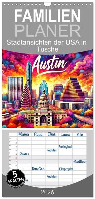 Familienplaner 2026 - Stadtansichten der USA in Tusche mit 5 Spalten (Wandkalender, 21 x 45 cm) CALVENDO Familienplaner 2026 - Stadtansichten der USA in Tusche mit 5 Spalten (Wandkalender, 21 x 45 cm) CALVENDO