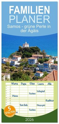 Cover Familienplaner 2026 - Samos - grüne Perle in der Ägäis mit 5 Spalten (Wandkalender, 21 x 45 cm) CALVENDO