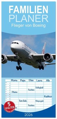 Cover Familienplaner 2026 - Flieger von Boeing mit 5 Spalten (Wandkalender, 21 x 45 cm) CALVENDO
