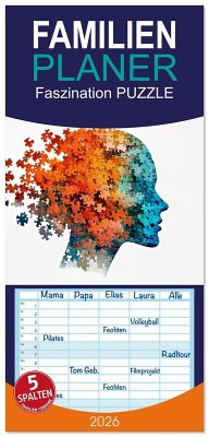 Familienplaner 2026 - Faszination PUZZLE mit 5 Spalten (Wandkalender, 21 x 45 cm) CALVENDO