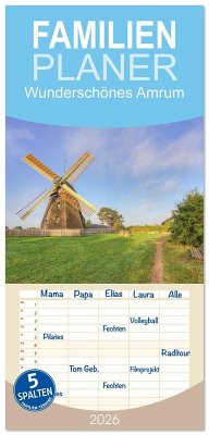 Cover Familienplaner 2026 - Wunderschönes Amrum mit 5 Spalten (Wandkalender, 21 x 45 cm) CALVENDO