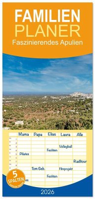 Cover Familienplaner 2026 - Faszinierendes Apulien mit 5 Spalten (Wandkalender, 21 x 45 cm) CALVENDO