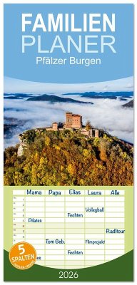 Familienplaner 2026 - Pfälzer Burgen mit 5 Spalten (Wandkalender, 21 x 45 cm) CALVENDO