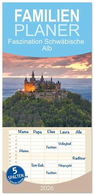 Cover Familienplaner 2026 - Faszination Schwäbische Alb mit 5 Spalten (Wandkalender, 21 x 45 cm) CALVENDO