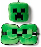 Relaxeazzz Plüsch Minecraft Creeper Reisekissen & Schlafmaske