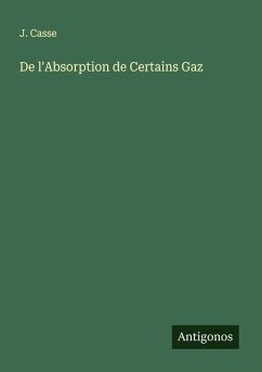 Cover De l'Absorption de Certains Gaz