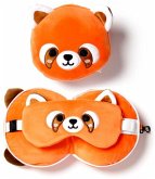 Relaxeazzz Plüsch Roter Panda Reisekissen & Schlafmaske