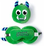 Relaxeazzz Plüsch Grün Monstarz Monster Reisekissen & Schlafmaske