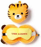 Relaxeazzz Plüsch Tiger Reisekissen & Schlafmaske