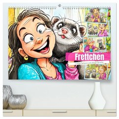 Frettchen. Lustige Cartoons und witzige Sprüche (hochwertiger Premium Wandkalender 2026 DIN A2 quer), Kunstdruck in Hochglanz