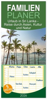 Cover Familienplaner 2026 - Urlaub in Sri Lanka - Reise durch Asien, Kultur und Natur mit 5 Spalten (Wandkalender, 21 x 45 cm) CALVENDO
