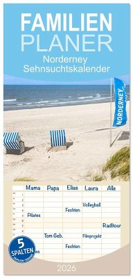 Familienplaner 2026 - Norderney Sehnsuchtskalender mit 5 Spalten (Wandkalender, 21 x 45 cm) CALVENDO