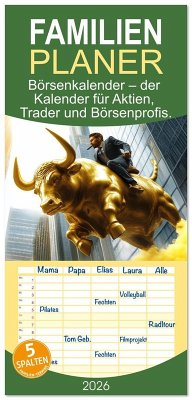 Cover Familienplaner 2026 - Börsenkalender - der Kalender für Aktien, Trader und Börsenprofis. mit 5 Spalten (Wandkalender, 21 x 45 cm) CALVENDO