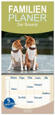 Familienplaner 2026 - Der Basenji mit 5 Spalten (Wandkalender, 21 x 45 cm) CALVENDO