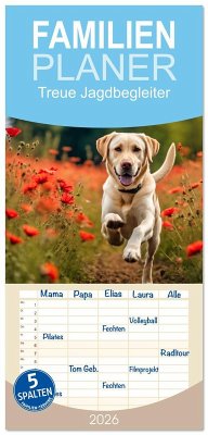 Cover Familienplaner 2026 - Treue Jagdbegleiter mit 5 Spalten (Wandkalender, 21 x 45 cm) CALVENDO