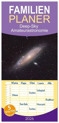 Cover Familienplaner 2026 - Deep-Sky Amateurastronomie mit 5 Spalten (Wandkalender, 21 x 45 cm) CALVENDO
