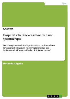 Cover Unspezifische Rückenschmerzen und Sporttherapie (eBook, PDF)