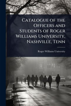 Cover Catalogue of the Officers and Students of Roger Williams University, Nashville, Tenn