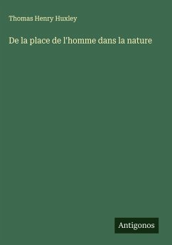 Cover De la place de l'homme dans la nature