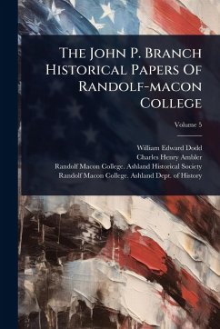 Cover The John P. Branch Historical Papers Of Randolf-macon College