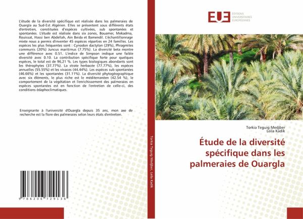 Étude de la diversité spécifique dans les palmeraies de Ouargla Étude de la diversité spécifique dans les palmeraies de Ouargla